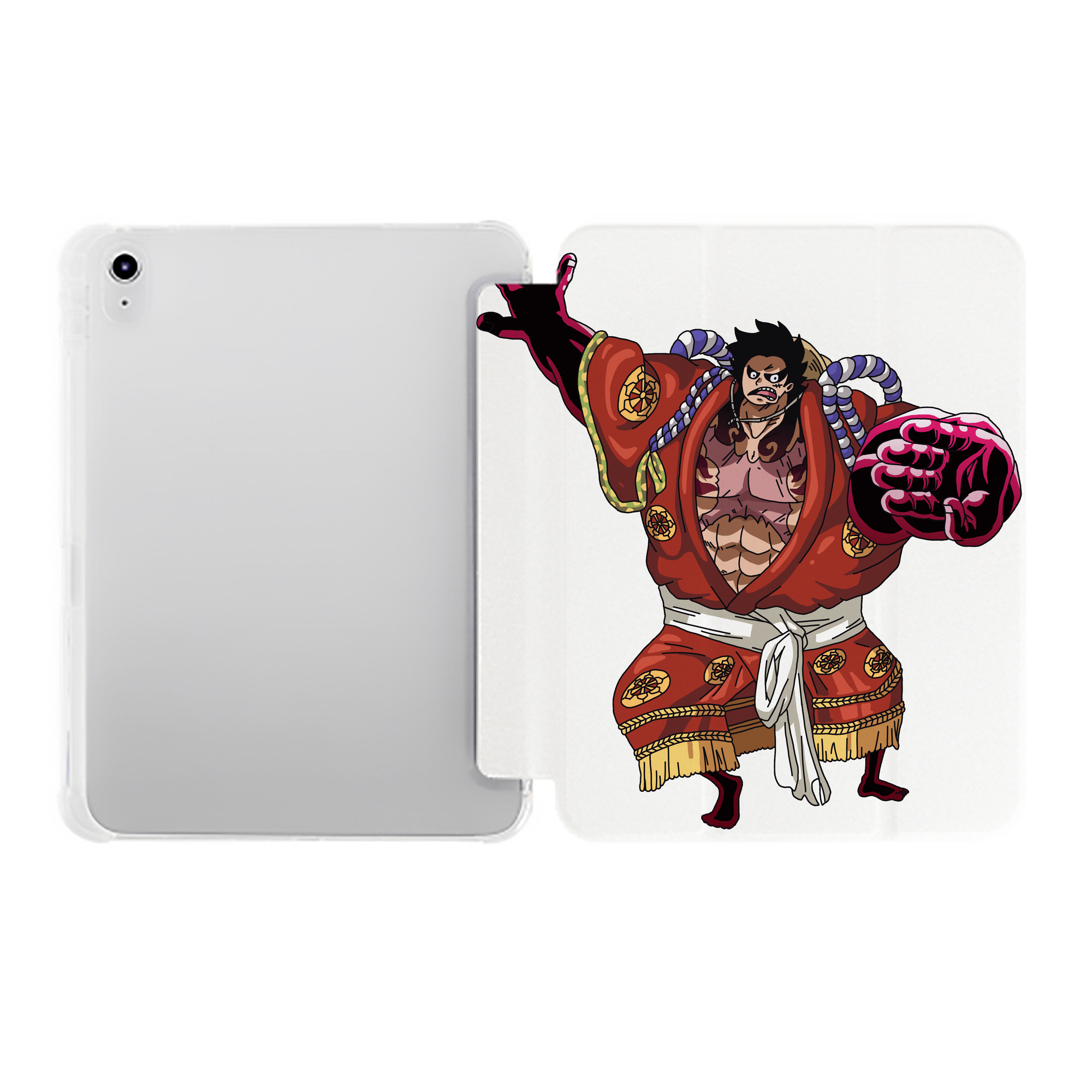 （画像用） ワンピース モンキー・D・ルフィ ONE PIECE Monkey D. Luffy IPad ケース ペン収納付き 三つ折りスタンド PUレザー×シリコン 対応機種9.5/10.5/10.9インチ